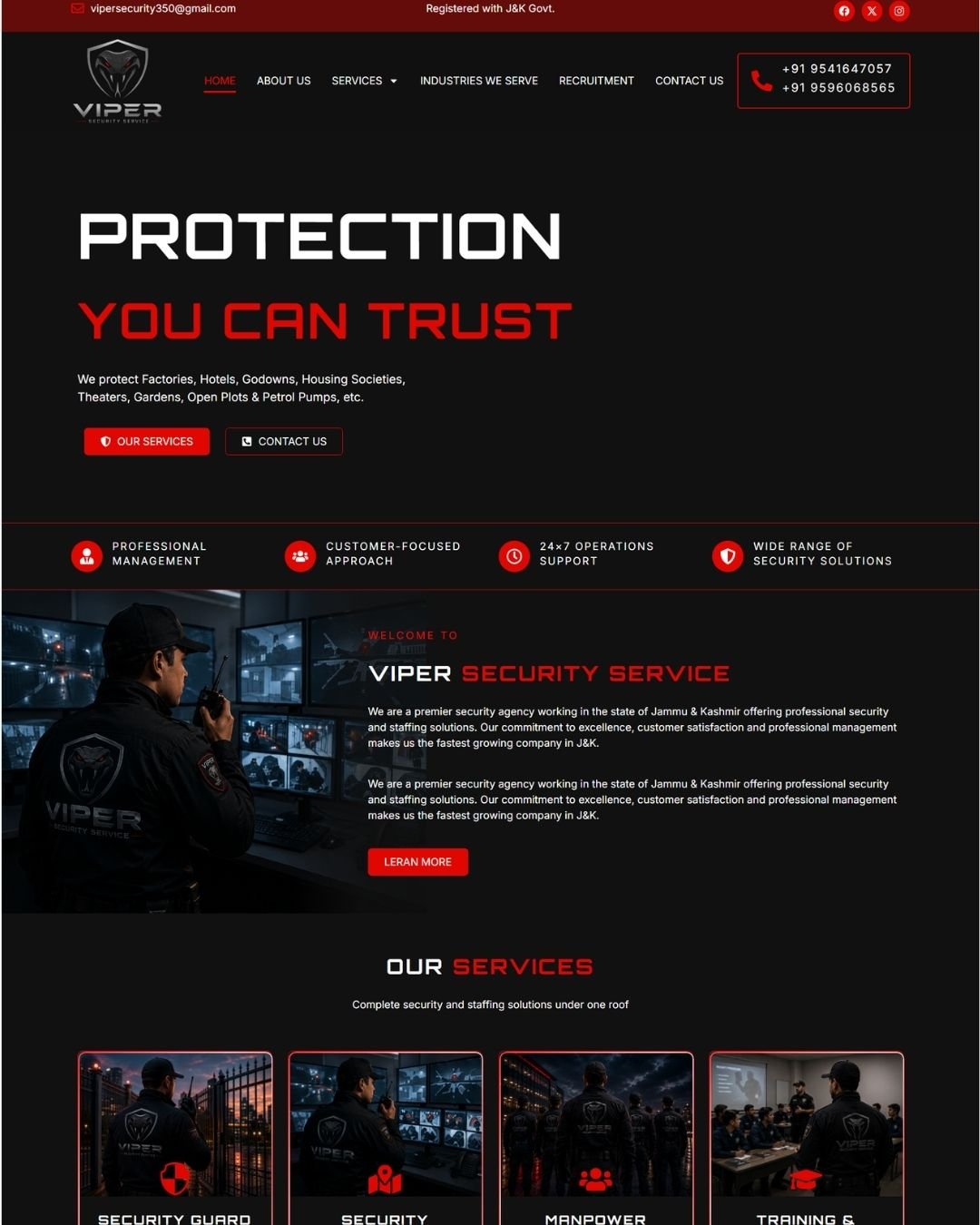 Viper Security Service Website